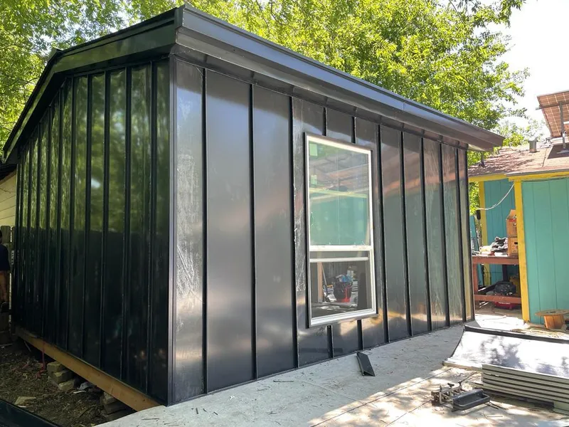 Black standing seam metal wall panels for Metal Roof Installation in East Bridgewater